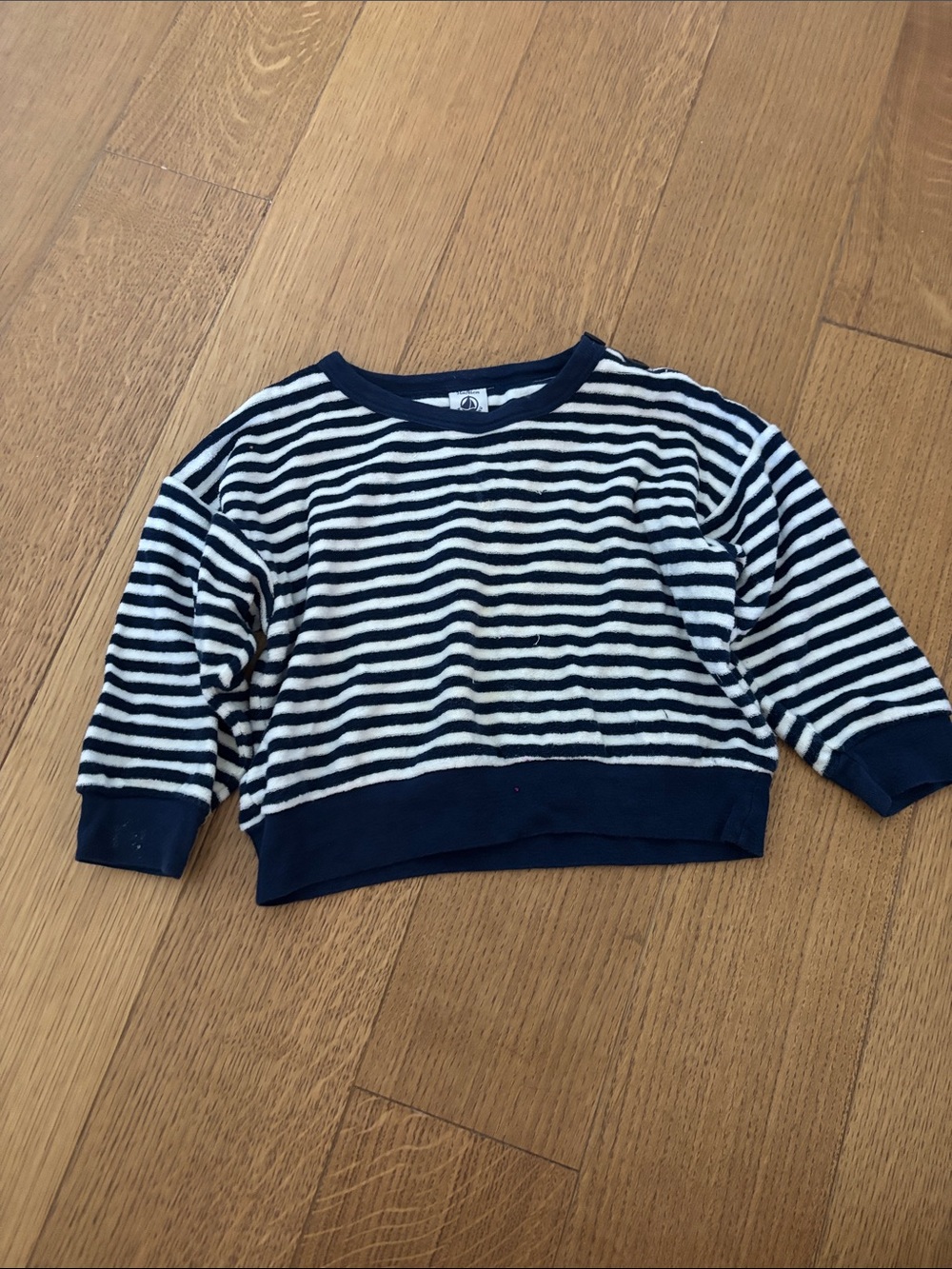 Petit Bateau Navy & White Striped Kids Sweatshirt